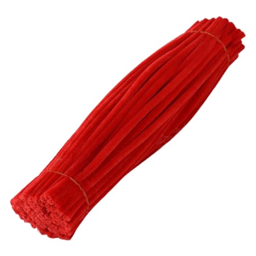 SHINROAD Kids Pipe Cleaner Set 100pcs Craft Kit Multi-Farb-Chenille-Stiele für DIY Flower Making Art Projects Party Dekorationen Anfänger-freundliche Lieferungen alle Rot von SHINROAD