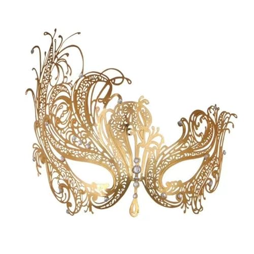 SHINROAD Luxus Masque Exquisites verstellbares Metall Gesichtskissen für Masquerade Mardi Gras Halloween Cosplay Elegantes Kostümzubehör Karneval Party Golden A SHINROAD Luxus Masque Exquisites verstellbares Metall Gesichtskissen für Masquerade Mardi Gras Halloween Cosplay Elegantes Kostümzubehör Karneval Party Golden A von SHINROAD