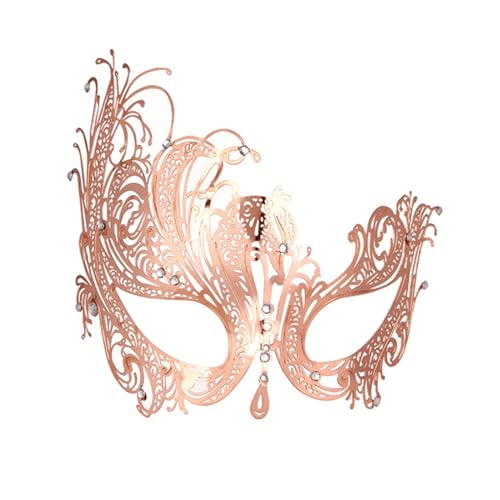 SHINROAD Luxus Masque Exquisites verstellbares Metall Gesichtskissen für Masquerade Mardi Gras Halloween Cosplay Elegantes Kostümzubehör Karneval Party Roségold B SHINROAD Luxus Masque Exquisites verstellbares Metall Gesichtskissen für Masquerade Mardi Gras Halloween Cosplay Elegantes Kostümzubehör Karneval Party Roségold B von SHINROAD