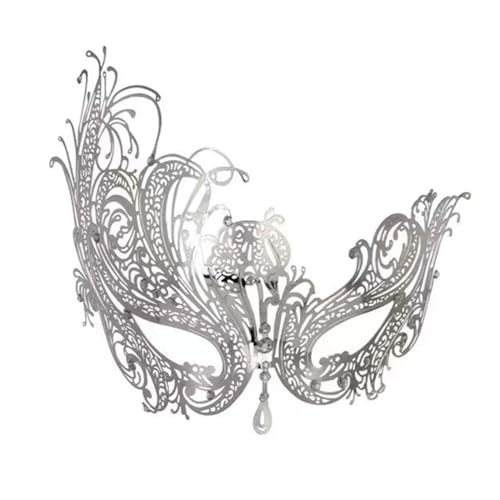 SHINROAD Luxus Masque Exquisites verstellbares Metall Gesichtskissen für Masquerade Mardi Gras Halloween Cosplay Elegantes Kostümzubehör Karneval Party Silber B SHINROAD Luxus Masque Exquisites verstellbares Metall Gesichtskissen für Masquerade Mardi Gras Halloween Cosplay Elegantes Kostümzubehör Karneval Party Silber B von SHINROAD