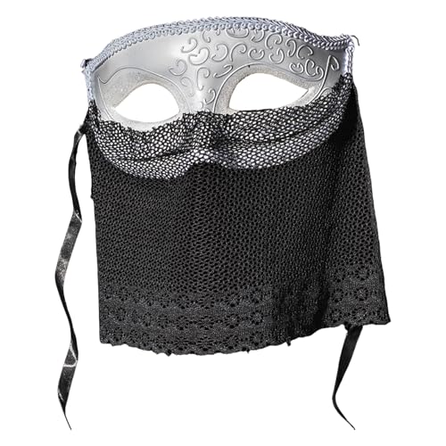 SHINROAD Masque für Männer Frauen mit Maskerade -Mesh bunte Unisex Mardi Gras Halloween Venetian Ball Partys Trendy Design in verschiedenen Weiß Einheitsgröße von SHINROAD