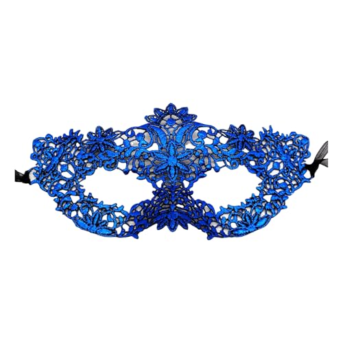 SHINROAD Masquerade Lace Masque Luxury Face Damen Elegantes venezianisches Halbgesicht für Maskeraden Kostümfeiern Prom Carnival Accessoire Besondere Anlässe Blau von SHINROAD