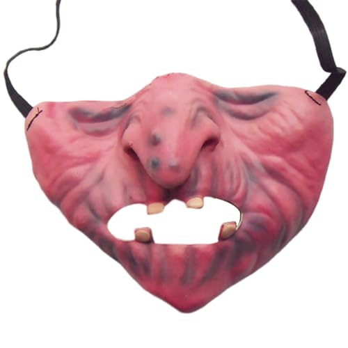SHINROAD Naturlatex-Maske für Erwachsene, Halloween, lustig, halbes Gesicht, atmungsaktiv, realistischer Horror für Kostümparty, E SHINROAD Naturlatex-Maske für Erwachsene, Halloween, lustig, halbes Gesicht, atmungsaktiv, realistischer Horror für Kostümparty, E von SHINROAD
