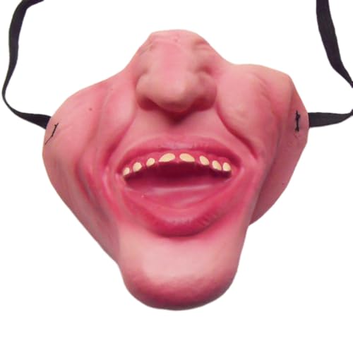 SHINROAD Naturlatex-Maske für Erwachsene, Halloween, lustiger Halbgesichtsstreich, atmungsaktiv, realistischer Horror für Kostümparty, D SHINROAD Naturlatex-Maske für Erwachsene, Halloween, lustiger Halbgesichtsstreich, atmungsaktiv, realistischer Horror für Kostümparty, D von SHINROAD