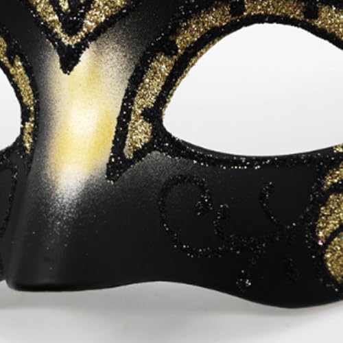 SHINROAD Party Accessoire Face Masque Black Gold Masquerade Venetian für Paare Retro Design Halloween Kostüm Elegant Golden von SHINROAD