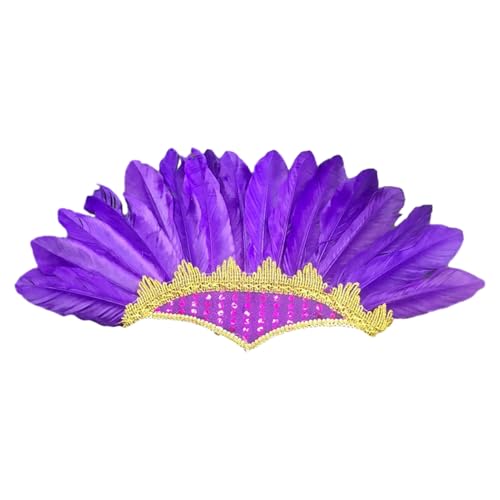 Party -Accessoires Funkelnde verschönerte Kopfbedeckung Carnival Indian Chief Hut Haar ultraleichte luxuriöse Kopfschmuck farbige Feder Kopfbedeckung Bunt Violett Party -Accessoires Funkelnde verschönerte Kopfbedeckung Carnival Indian Chief Hut Haar ultraleichte luxuriöse Kopfschmuck farbige Feder Kopfbedeckung Bunt Violett von SHINROAD