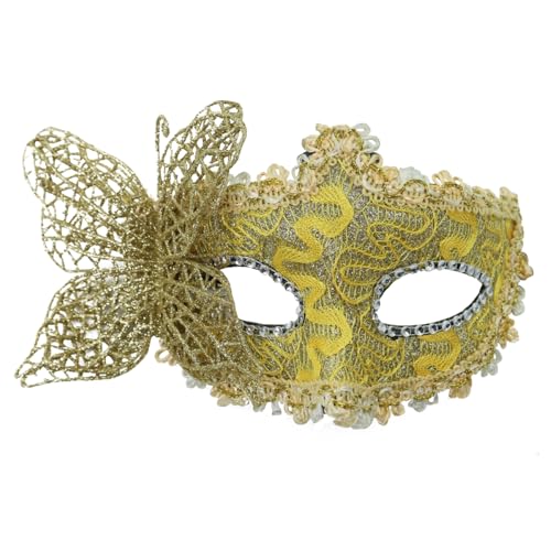 SHINROAD Party Maskerade Accessoire Masque Butterfly für Frauen halb mit Akzenten Elegante Kostümpartys Maskeraden Golden SHINROAD Party Maskerade Accessoire Masque Butterfly für Frauen halb mit Akzenten Elegante Kostümpartys Maskeraden Golden von SHINROAD
