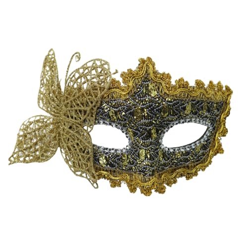 SHINROAD Party Maskerade Accessoire Masque Butterfly für Frauen halb mit Akzenten Elegante Kostümpartys Maskeraden Schwarz golden SHINROAD Party Maskerade Accessoire Masque Butterfly für Frauen halb mit Akzenten Elegante Kostümpartys Maskeraden Schwarz golden von SHINROAD