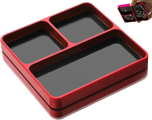 SHINROAD RC-Schraube, Magnetische Ablage, Metall-Aluminium-Legierung, Montagescheibe, Reparatur-Autos, Werkzeugaufbewahrung, Funktion für Auto, Boot, Modellflugzeug (Rot) von SHINROAD