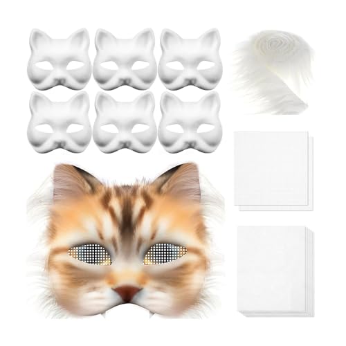 SHINROAD Rollenspiel Gesichtsschutz 29pcs DIY Katze Kit mit Kunstfell Filztuch überstreichbare Hälfte für Halloween Karneval Rollenspiel Maskerade Partys Leicht I SHINROAD Rollenspiel Gesichtsschutz 29pcs DIY Katze Kit mit Kunstfell Filztuch überstreichbare Hälfte für Halloween Karneval Rollenspiel Maskerade Partys Leicht I von SHINROAD