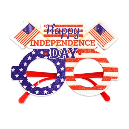 SHINROAD Rot weiße blaue Partybrille 1/12 PCs patriotische amerikanische Flagge Star Striot Stripes Brillen für Independence Day Memorial Veteranen Feierlichkeiten F von SHINROAD