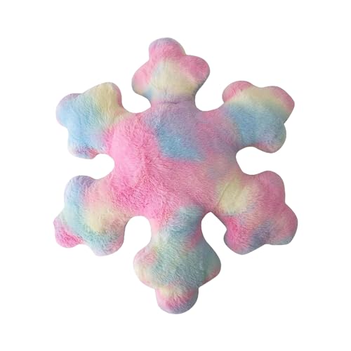 SHINROAD Schneeflockenwurf Kissen Couch Sofa Bettdekoration Winter Kissen Weihnachtsdekorative Plüschweichheit Tränenresistente entzückende Dekoration Mehrfarbig 40 cm von SHINROAD