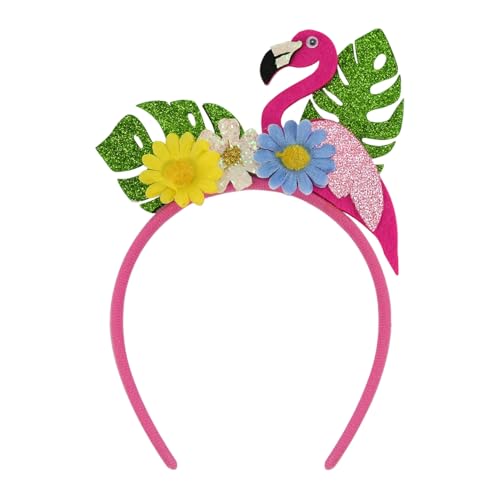 SHINROAD Sommer Beachfotografie Requisiten Hawaiian Luau Stirnbänder Palmbaum Flamingo Filz Feiern Haarzubehör für tropische Themenversorgungen Aloha Dekorationen A von SHINROAD
