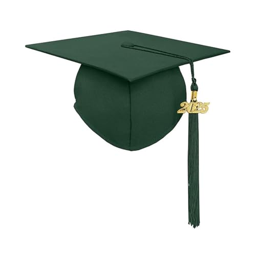SHINROAD Spandex Graduation Cap Quaste Set mit 2025 Unisex Erwachsene Matt für High School Bachelor Master Zeremonien Zubehör Atrovirens von SHINROAD