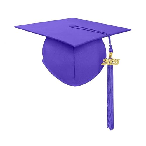 SHINROAD Spandex Graduation Cap Quaste Set mit 2025 Unisex Erwachsene Matt für High School Bachelor Master Zeremonien Zubehör Lila von SHINROAD