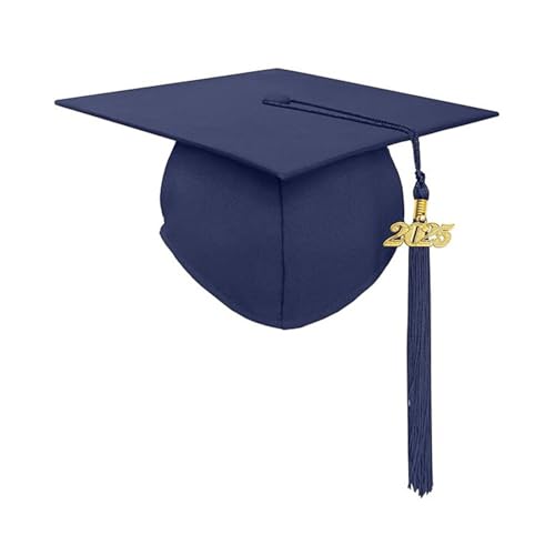 SHINROAD Spandex Graduation Cap Quaste Set mit 2025 Unisex Erwachsene Matt für High School Bachelor Master Zeremonien Zubehör Marineblau von SHINROAD