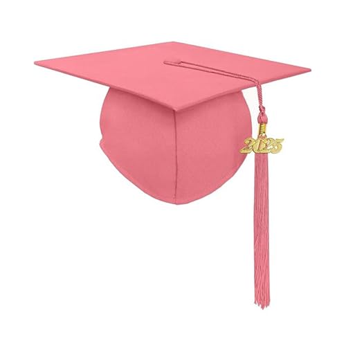 SHINROAD Spandex Graduation Cap Quaste Set mit 2025 Unisex Erwachsene Matt für High School Bachelor Master Zeremonien Zubehör Rosa von SHINROAD