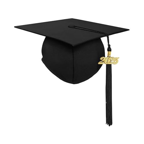 SHINROAD Spandex Graduation Cap Quaste Set mit 2025 Unisex Erwachsene Matt für High School Bachelor Master Zeremonien Zubehör Schwarz von SHINROAD