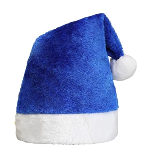 SHINROAD Süßer Weihnachtsmütze für Geschenke Festliche Feiertage Kopfbedecke Weihnachtsmann mit weißem Plüschballkostüm weiche Samt Weihnachtsfeiern Familie Blau SHINROAD Süßer Weihnachtsmütze für Geschenke Festliche Feiertage Kopfbedecke Weihnachtsmann mit weißem Plüschballkostüm weiche Samt Weihnachtsfeiern Familie Blau von SHINROAD