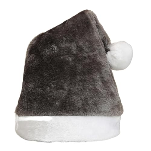 SHINROAD Süßer Weihnachtsmütze für Geschenke Festliche Feiertage Kopfbedecke Weihnachtsmann mit weißem Plüschballkostüm weiche Samt Weihnachtsfeiern Familie Grau SHINROAD Süßer Weihnachtsmütze für Geschenke Festliche Feiertage Kopfbedecke Weihnachtsmann mit weißem Plüschballkostüm weiche Samt Weihnachtsfeiern Familie Grau von SHINROAD
