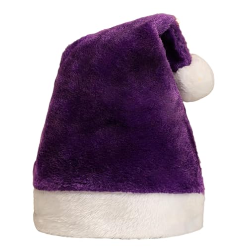 SHINROAD Süßer Weihnachtsmütze für Geschenke Festliche Feiertage Kopfbedecke Weihnachtsmann mit weißem Plüschballkostüm weiche Samt Weihnachtsfeiern Familie Violett SHINROAD Süßer Weihnachtsmütze für Geschenke Festliche Feiertage Kopfbedecke Weihnachtsmann mit weißem Plüschballkostüm weiche Samt Weihnachtsfeiern Familie Violett von SHINROAD
