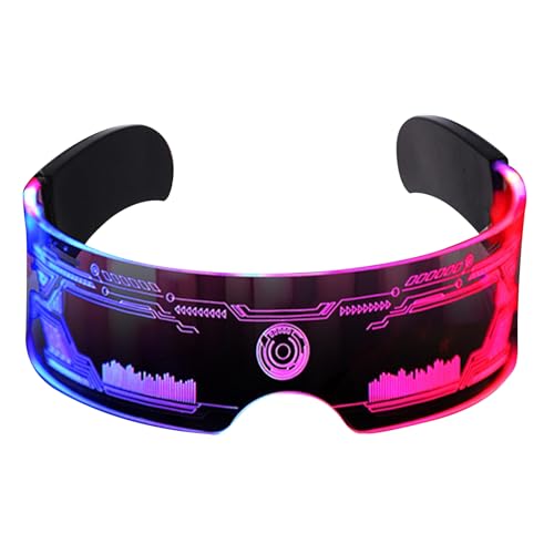 SHINROAD Transparente LED-Brille mit langer Akkulaufzeit, 7 Farben, 12 Modi, blinkende Leuchtbrille für Halloween, Cosplay, Party, Bar, wiederaufladbar, leicht SHINROAD Transparente LED-Brille mit langer Akkulaufzeit, 7 Farben, 12 Modi, blinkende Leuchtbrille für Halloween, Cosplay, Party, Bar, wiederaufladbar, leicht von SHINROAD