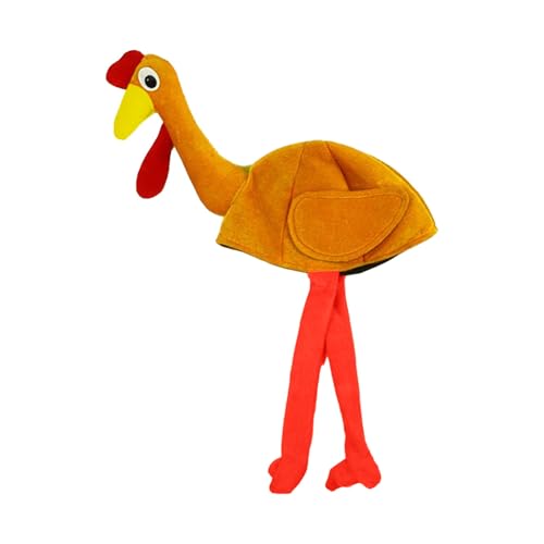 SHINROAD Truthahnaugen Stirnband Neuheit Hut Thanksgiving Kostüm Accessoire Plüsch Kopfbedeckung Henne Hähnchenbein für Neujahrsparty B Einheitsgröße von SHINROAD