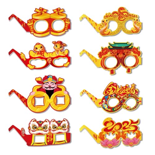 SHINROAD Wiederverwendbare Papierbrillen Brillen für Partys 8pcs Chinesisches Neujahr 2025 Red Snake God of Wealth Party Requisiten Festliche dekorative Set Spring Festival Mehrfarbig 1 Satz SHINROAD Wiederverwendbare Papierbrillen Brillen für Partys 8pcs Chinesisches Neujahr 2025 Red Snake God of Wealth Party Requisiten Festliche dekorative Set Spring Festival Mehrfarbig 1 Satz von SHINROAD