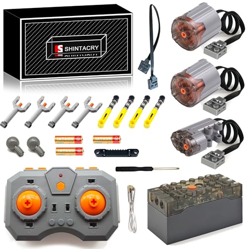 22-teiliges Technik Power Functions XL/Servo Motoren, Einstellbare Geschwindigkeit Fernbedienung und Wiederaufladbares Lithiumbatterie Set Kompatibel mit Anderen Großen Bausteine Marken, Erwachsene 22-teiliges Technik Power Functions XL/Servo Motoren, Einstellbare Geschwindigkeit Fernbedienung und Wiederaufladbares Lithiumbatterie Set Kompatibel mit Anderen Großen Bausteine Marken, Erwachsene von SHINTACRY