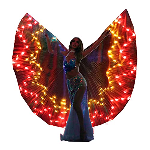 SHINYO LED Isis Wings Glow Light Up Belly Dance Wing Club Kleid für Party Halloween Rave Performance Kleidung Carniva (Flame) von SHINYOU