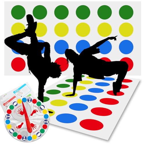 Twister Spiel für Kinder,Twister Für Kinder Und Erwachsene,Twister-Spiel mit Spielmatte,Geeignet Für Innen Kinder im Freien Fähigkeiten Spiele Garten Spiele Erwachsene Partei von SHIQUAN