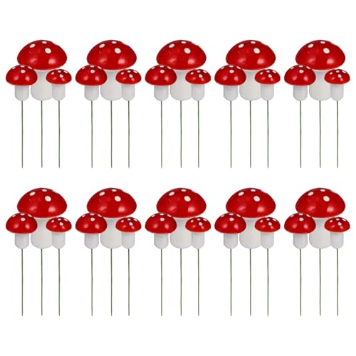 Pilzkuchendekorationen, 30pcs 3 Größen Mini Cupcake Topper für Geburtstag Babyparty Party Mikro Landschaftsdekor, Pilzgeburtstagdekorationen von SHITOOMFE