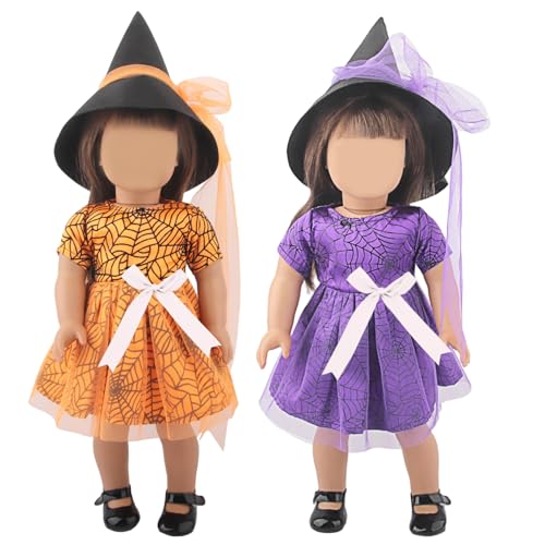SHITOOMFE 2 Set Halloween Puppenkleidung Ziemlich sicher 18 Zoll Puppenkleidung und Accessoires enthalten Hexenhut, Kleid für Halloween -Kostüme Mädchen Geschenke SHITOOMFE 2 Set Halloween Puppenkleidung Ziemlich sicher 18 Zoll Puppenkleidung und Accessoires enthalten Hexenhut, Kleid für Halloween -Kostüme Mädchen Geschenke von SHITOOMFE