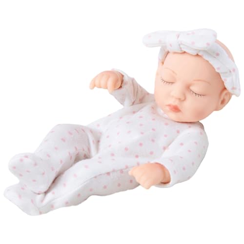 SHITOOMFE Babypuppe, realistische Babypuppe, 7 Zoll Ganzkörper Weiches Silikon -Pyjama, Mädchengeschenke für Gesellschaft von SHITOOMFE