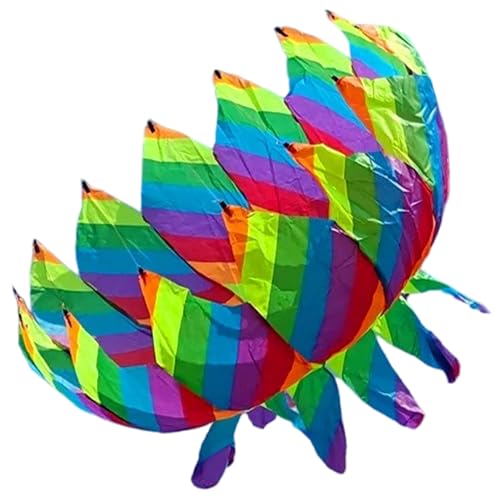 SHITOOMFE Big Kite, Drachenschwanz, 28 lotusform rotierende wetterfeste große Schwanz für Anfänger Camping Trip Garten im Freien von SHITOOMFE