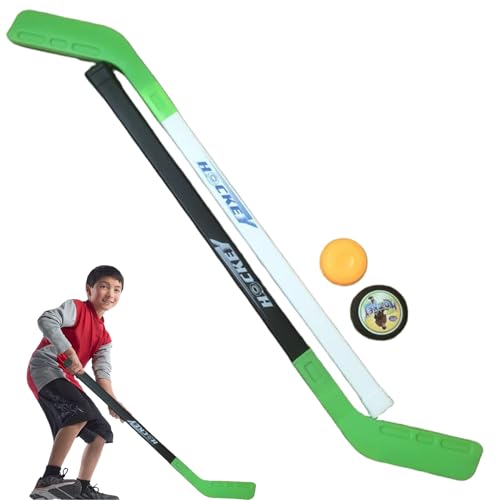 SHITOOMFE Kleinkindhockey -Set, Kinderhockey -Set Street Floor Training Kinder bleiben mit 2 Bällen für Kinder Jungen und Mädchen Innen im Freien, Grün von SHITOOMFE