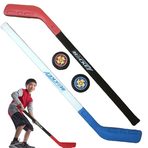 SHITOOMFE Kleinkindhockey -Set, Kinderhockey -Set Street Floor Training Kinder bleiben mit 2 Bällen für Kinder Jungen und Mädchen Innen im Freien, blau rot von SHITOOMFE