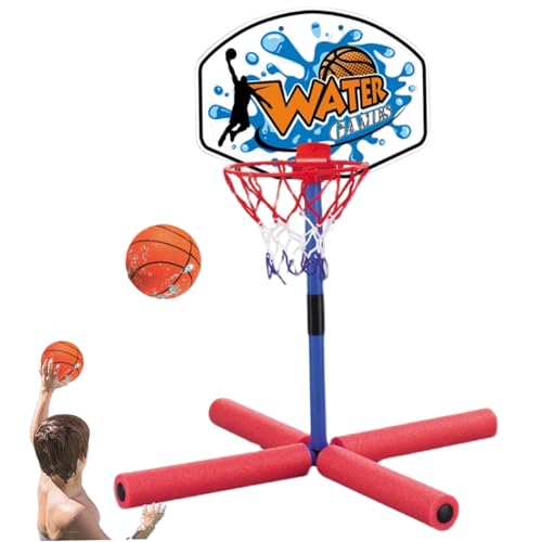 SHITOOMFE Pool Basketball Hoop, schwimmender Basketball-Hoop für Pool, Plastik mit Ball & Pumpe, interaktives Wasserspiel für Kinder im Alter von 4 bis 8, 8-12 und Erwachsenen von SHITOOMFE