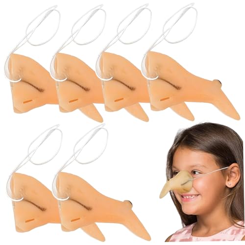 SHITOOMFE Prothese Nase, Hexennase, 6pcs lustige und realistische Vinyl -Hexenzubehör mit Gurt, Halloween -Requisiten für Cosplay, Bühne, Kostüm von SHITOOMFE