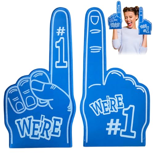 SHITOOMFE Schaumfinger, 2pcs Giant Foam Finger, 18 Zoll Schaumhände, universeller Cheerleading -Schaumfingerzeiger für Sportveranstaltungen Spiele Blue Gladiatoren Schaumfinger von SHITOOMFE