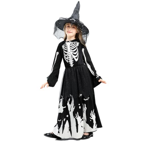SHITOOMFE Witch Kostüm bequeme leuchtende böse Hexenkostüm für Mädchen mit Hut für Kinder Cosplay Party Halloween, m SHITOOMFE Witch Kostüm bequeme leuchtende böse Hexenkostüm für Mädchen mit Hut für Kinder Cosplay Party Halloween, m von SHITOOMFE