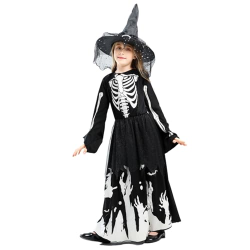 SHITOOMFE Witch Kostüm bequeme leuchtende böse Hexenkostüm für Mädchen mit Hut für Kinder Cosplay Party Halloween, s SHITOOMFE Witch Kostüm bequeme leuchtende böse Hexenkostüm für Mädchen mit Hut für Kinder Cosplay Party Halloween, s von SHITOOMFE