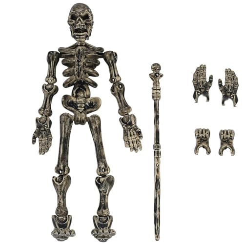 Skelettspielzeug, Skeleton Actionfigur, mehrsprachiger bewegliches Spielzeug mit Waffen, Plastik-Action-Figur für Sammler Desktop-Dekorationen Skelettspielzeug, Skeleton Actionfigur, mehrsprachiger bewegliches Spielzeug mit Waffen, Plastik-Action-Figur für Sammler Desktop-Dekorationen von SHITOOMFE