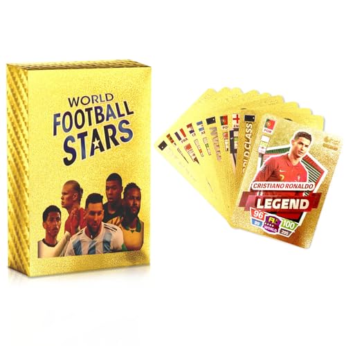 SHIVLENE Fussball Karten, Fußball Star Karte, Fußball Sammelkarten, Footballer Cards, Star Karte, Sammelalbum Fußball Karten (Gold) von SHIVLENE