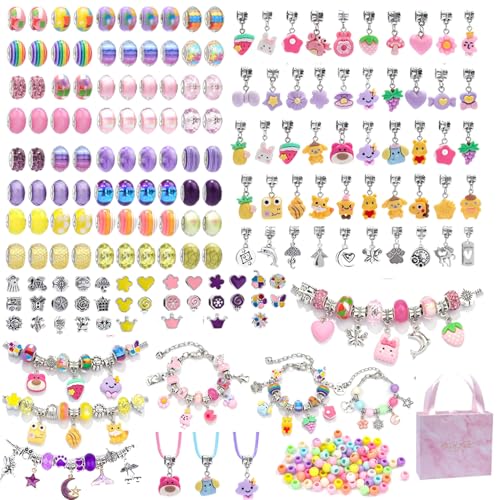 318 Stück Charm Armbänder Selber Machen Set Mädchen Frauen DIY Schmuckbastelsets Kinder Erwachsene Schmuckherstellungsset 5-13 Jahre Geschenke für Geburtstag Einschulung Ostern Weihnachten von SHJOEE