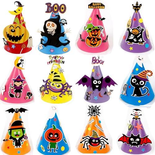 SHJOEE 12Pcs Kinder Partyhüte Set Halloween Hüte für Kinder Papier Krone Hut Party Kegel Hüte Partyhüte Halloween Fasching Geburtstag Karneval Dekoration Party Supplies Dress-up Cosplay Kostüm Zubehör SHJOEE 12Pcs Kinder Partyhüte Set Halloween Hüte für Kinder Papier Krone Hut Party Kegel Hüte Partyhüte Halloween Fasching Geburtstag Karneval Dekoration Party Supplies Dress-up Cosplay Kostüm Zubehör von SHJOEE