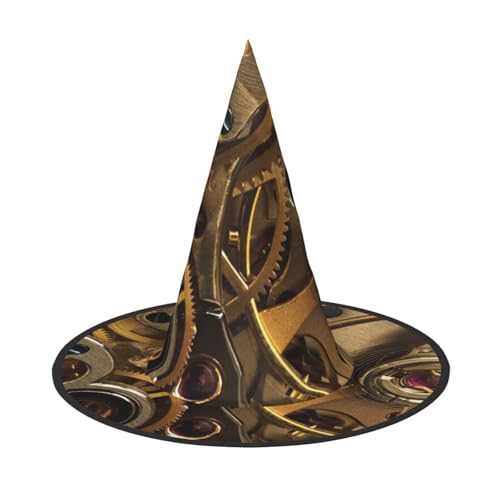 Coole Steampunk-Zahnräder-Druck, Halloween, Hexenhut, Cosplay, für Frauen, Zaubererhut, Maskerade, Halloween-Party-Zubehör von SHLXMDNZ