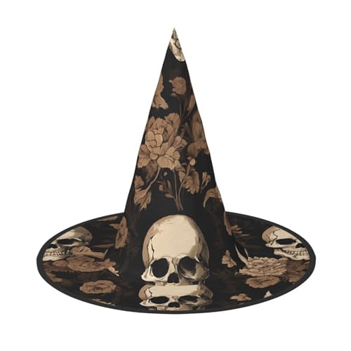 Gothic-Tapete, Totenkopf-Druck, Halloween, Kegel, Hexenhut, Cosplay, für Frauen, Zaubererhut, Maskerade, Halloween-Party-Zubehör Gothic-Tapete, Totenkopf-Druck, Halloween, Kegel, Hexenhut, Cosplay, für Frauen, Zaubererhut, Maskerade, Halloween-Party-Zubehör von SHLXMDNZ