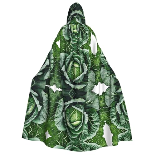 SHLXMDNZ (Bright Cabbage) bedruckter dicker Kapuzenumhang, Unisex, Halloween-Umhang, Vampir, Hexe, Zauberer, Halloween, Weihnachten, Cosplay von SHLXMDNZ
