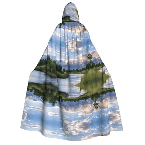 SHLXMDNZ (Grand Teton National Park) Bedruckter dicker Kapuzenumhang Unisex Halloween Umhang Vampir Hexe Zauberer Halloween Weihnachten Cosplay von SHLXMDNZ